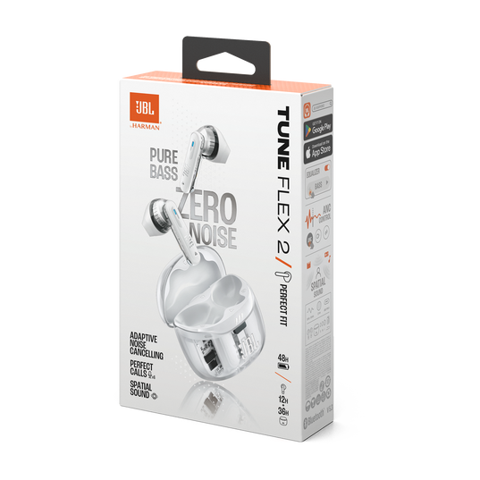 JBL Tune Flex 2 Ghost Edition - Ghost White - True Wireless Noise Cancelling Earbuds - Detailshot 15